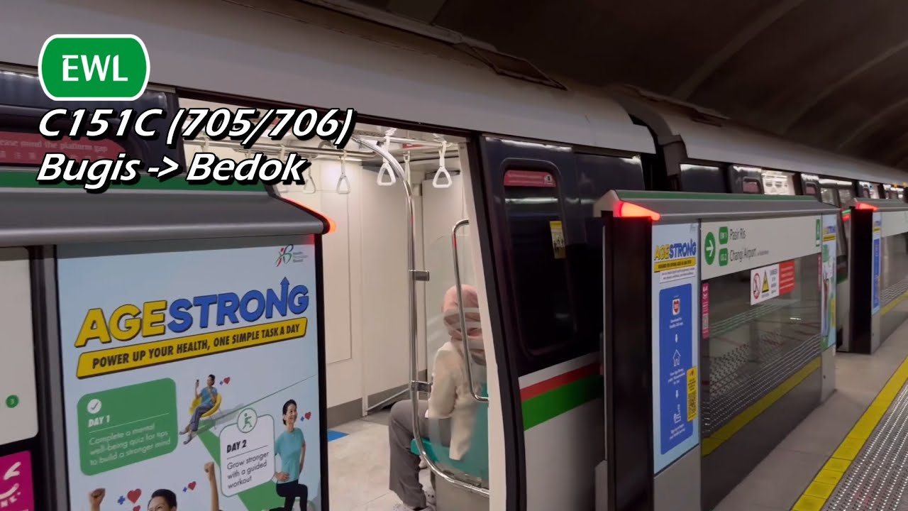(2025 C151C EWL cameo!) SMRT - KSF C151C (705/706) (Bugis » Bedok)