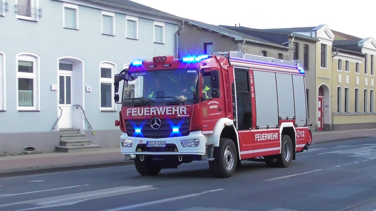 [Großbrand Lagerhalle] Einsatzfahrten Feuerwehr Güstrow + Umgebung + Rettungsdienst