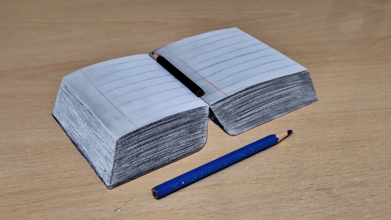 3d drawing simple on paper
