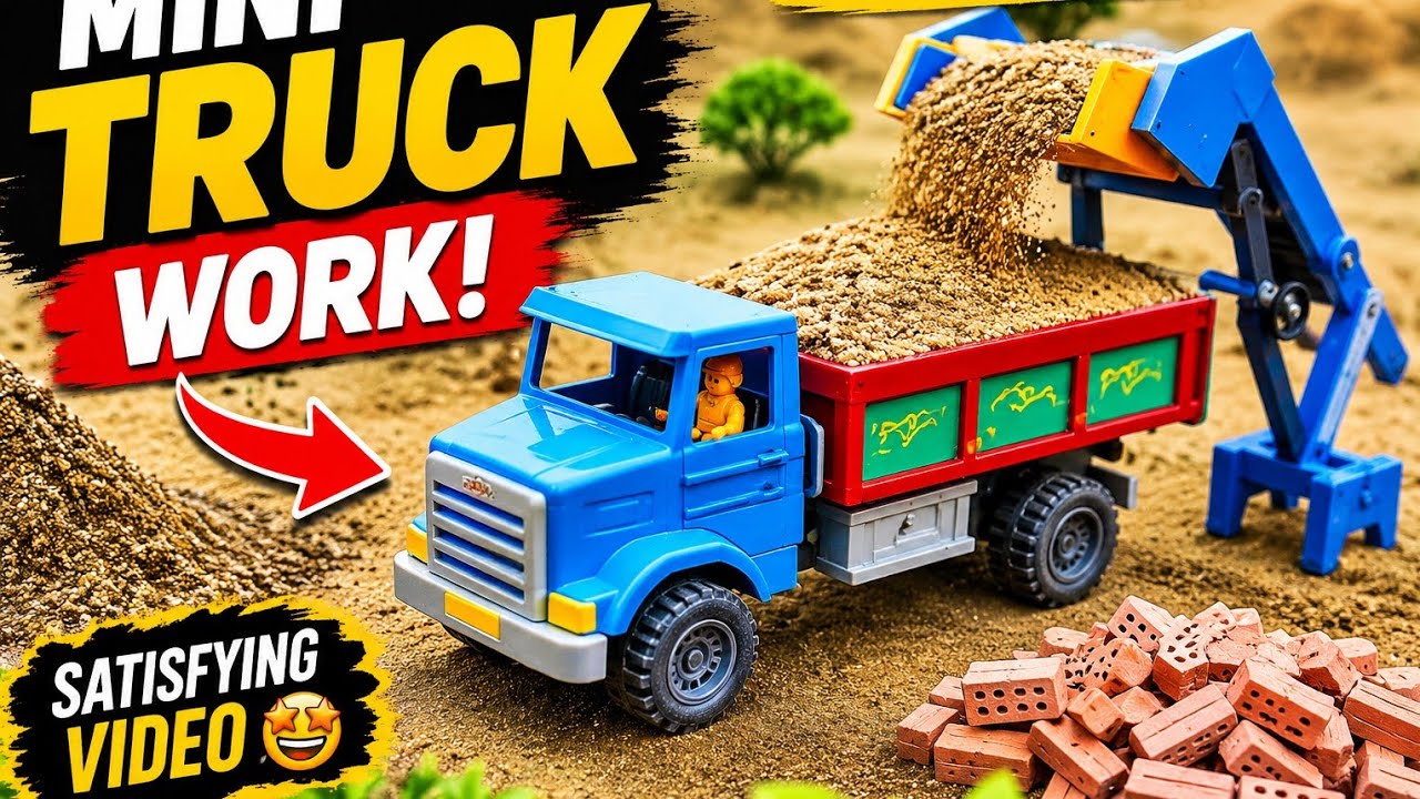 Mini Truck Sand Loading 🚚 | Satisfying Toy Construction Video