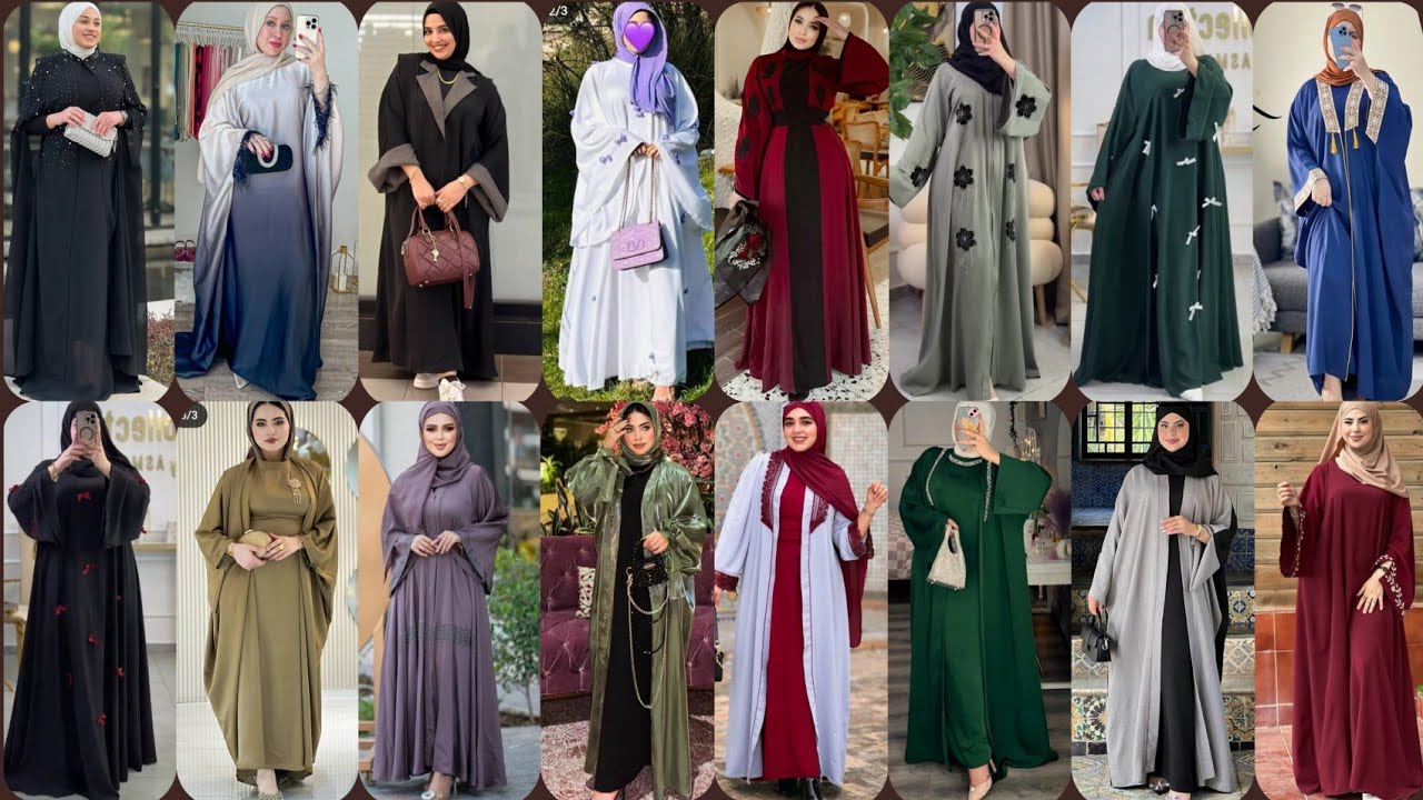 عبايات العيد2025🌠🤎أروع تشكيله عبايات سوداء وألواان خروج 2025🌸💯 موديلات حجابات ربيعيه صيفيه للعيد2025