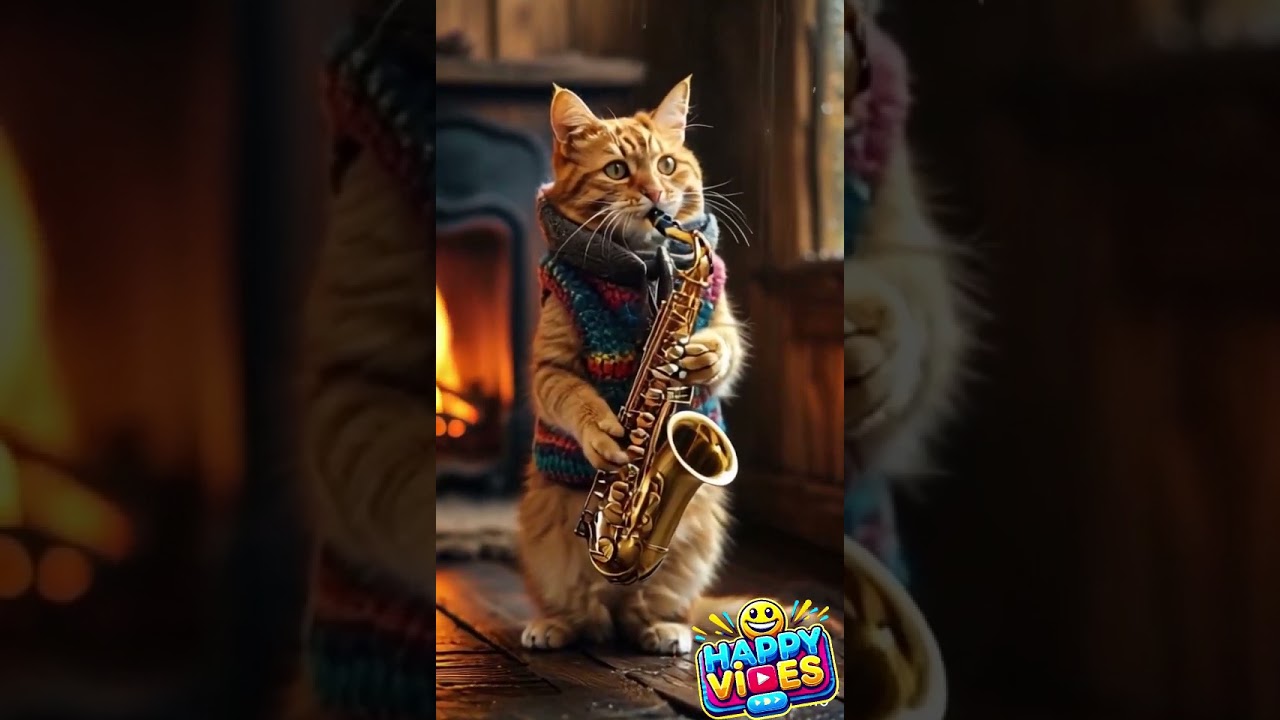 🎷🐱 Coolest Cat 😍🎶    #JazzCat #SaxophoneCat #MusicalPets #FunnyAnimals  #CatPlayingSax #AnimalTalent