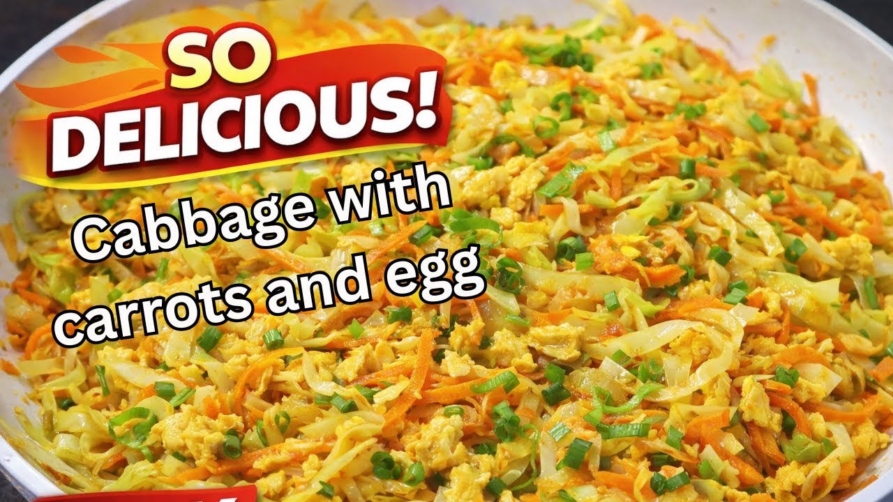 Cabbage with carrots and egg recipes | It's so delicious that I make this almost every weekend!