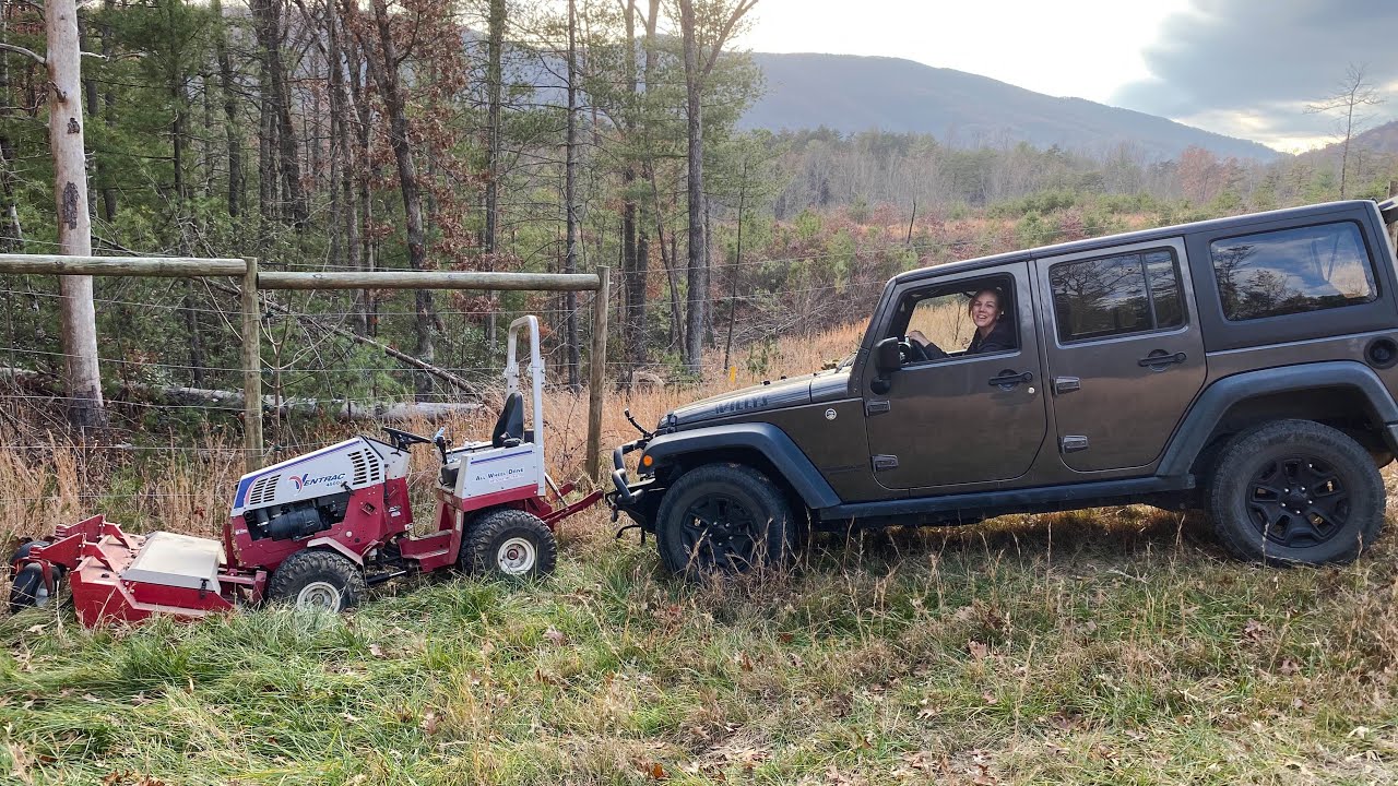 She had to Pull me out.  Got the Ventrac stuck, first time mowing the Orchard.