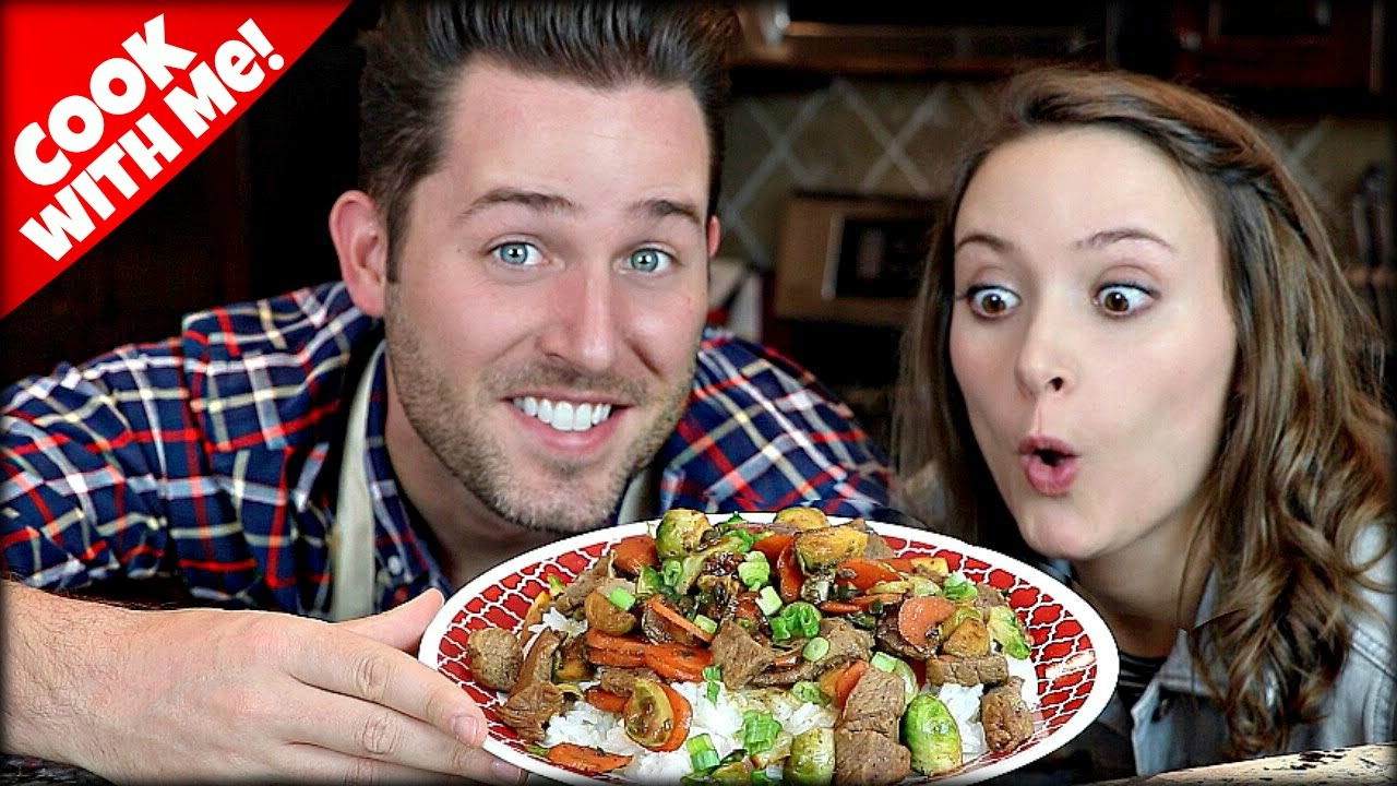 Josh and Erin Cooking Show // Steak & Brussels Sprouts Stir-Fry
