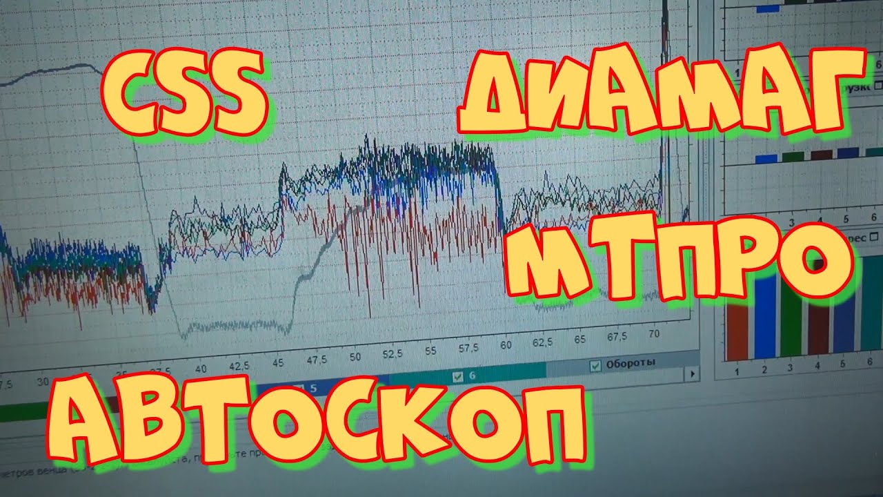 Тест эффективности на V6 моторе осциллографом Постоловского, МТПро-4.1 и Диамаг-2