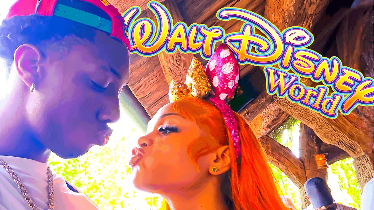 Randomly KISSING My Ex Aaliyah ALL DAY At DISNEY!
