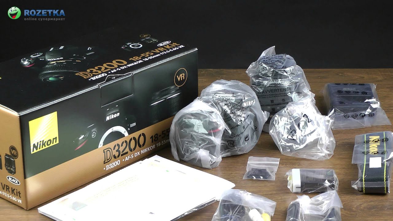 Распаковка Nikon D3200 18-55mm VR Kit