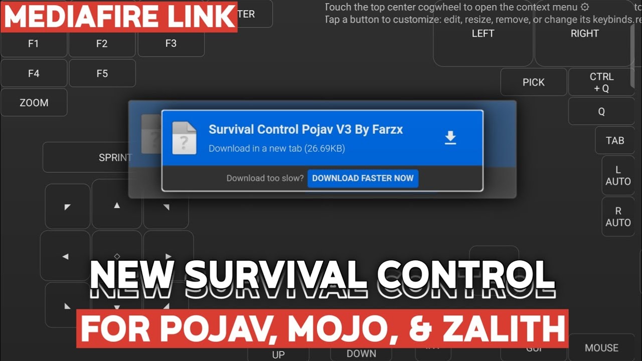 New Survival Control For Pojav, Mojo, & Zalith Launcher | Farzx Survival Control Pojav V3