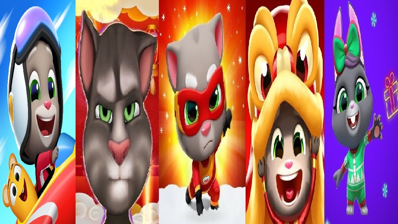 Talking Tom Gold Run VS TOM LITTLE WARRIOR TOM SKY RUN  TOM HERO DASH MY TALKING TOM Chinese Version