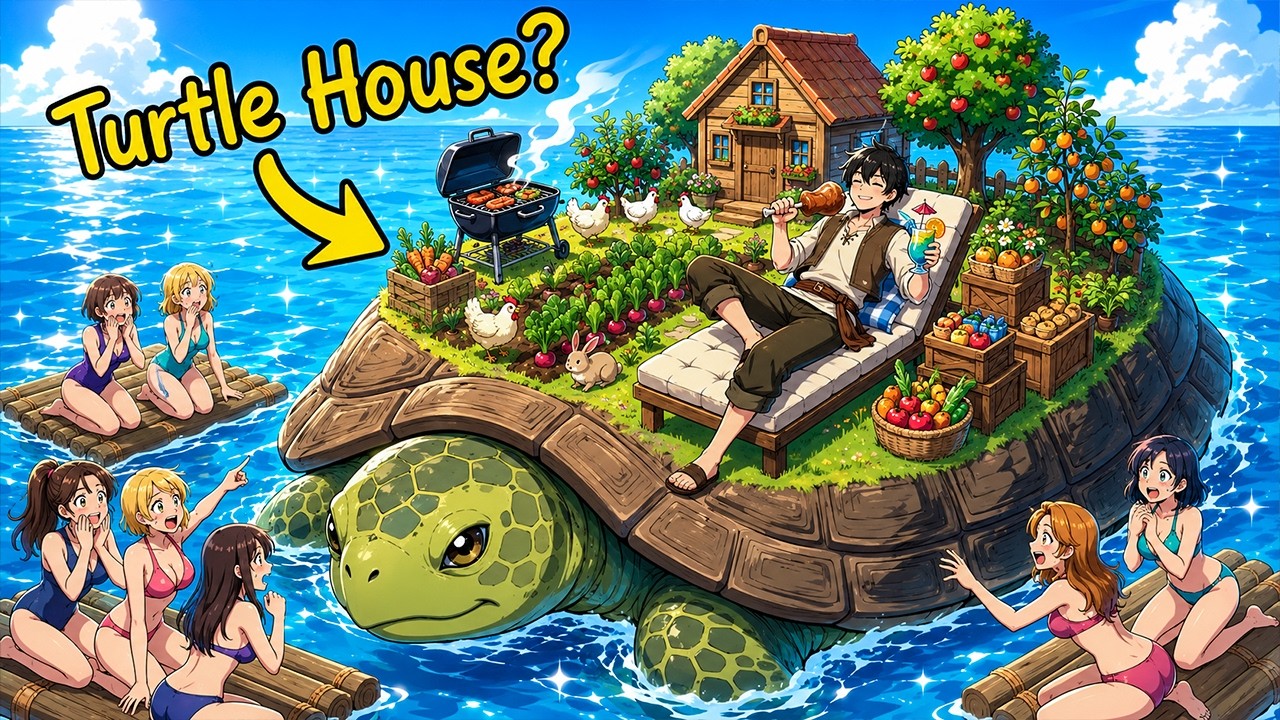 Everyone Starts On Trash Rafts, But He TAMES A TURTLE And Turns It Into A SEA FORTRESS