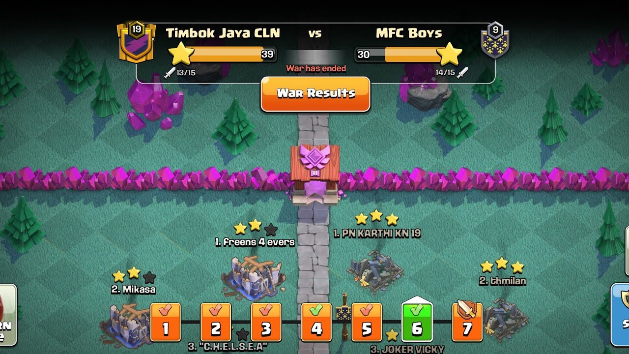 Timbok Jaya CLN vs MFC Boys | CLASH OF CLANS WAR BATTLE