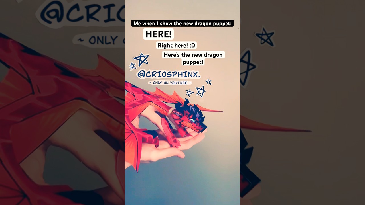 Baby Dragon tutorial TOMORROW! // #dragonpuppets #papercrafts #dragontuber #art #paperdragon