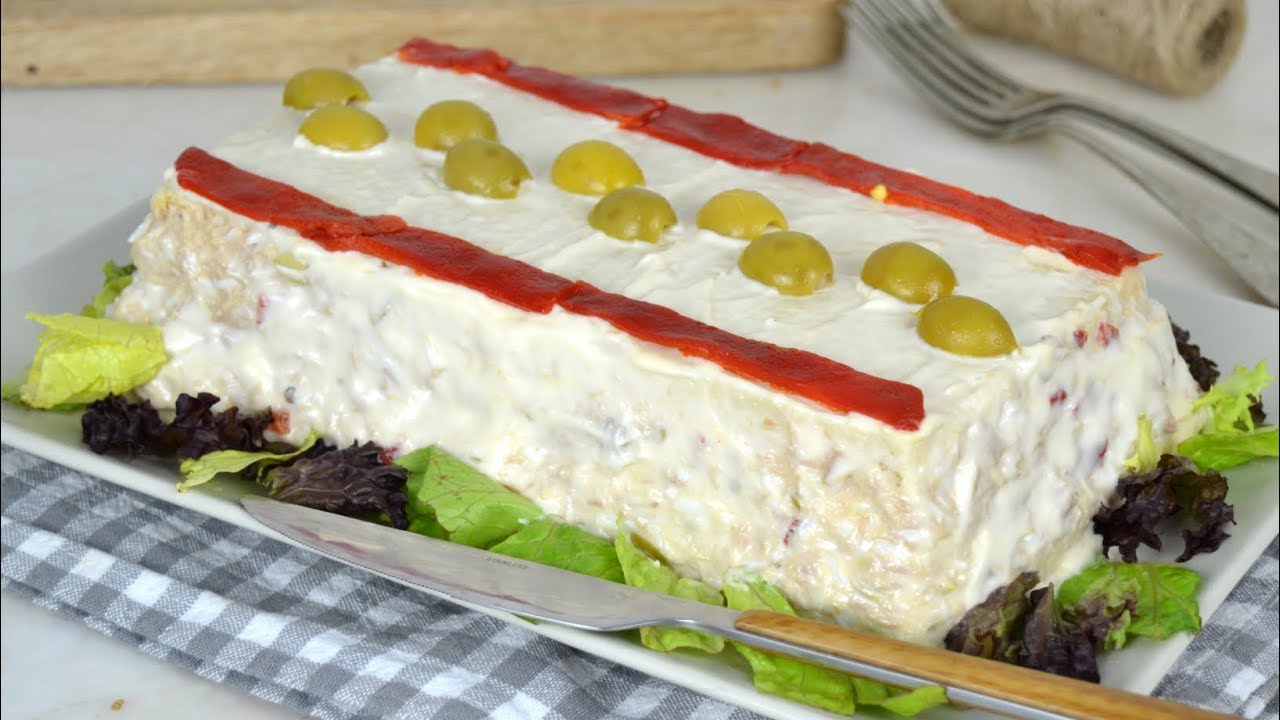 Pastel frio de atún con pan de molde ¡Super fácil!