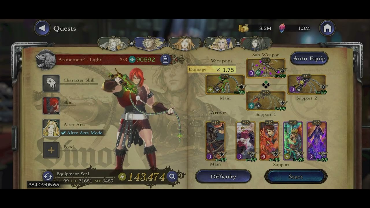 Castlevania: Grimoire of Souls (iOS) - Alter Arts Mode (Maria Renard) - Atonement&rsquo;s Light + Gergos