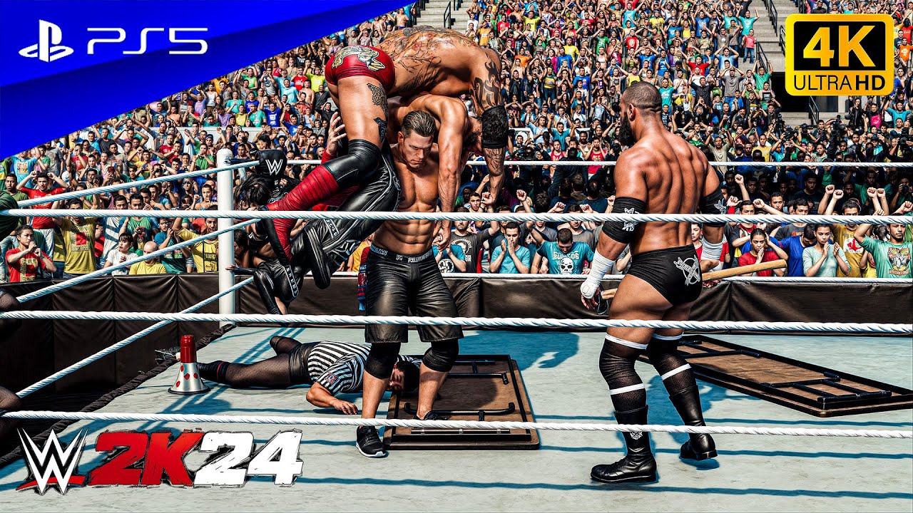 WWE 2K24 - John Cena vs. Batista vs. Triple H vs. HBK | Fatal 4 Way Extreme Rules | PS5™ Pro [4K60]