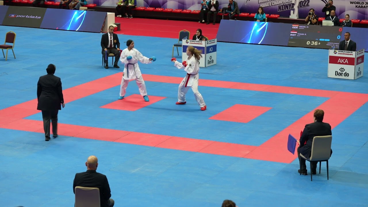 2022 Konya // Junior Kumite Female 59+ kg: RIEDEL HANNAH (GER) vs TOLBA RAHMA (EGY)