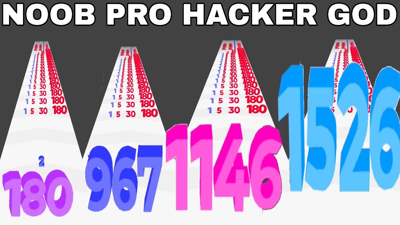 NOOB VS PRO VS HACKER VS GOD  in Number Running