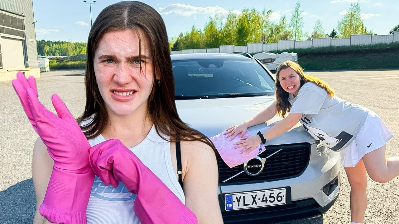 Siivotaan meidän autot :)