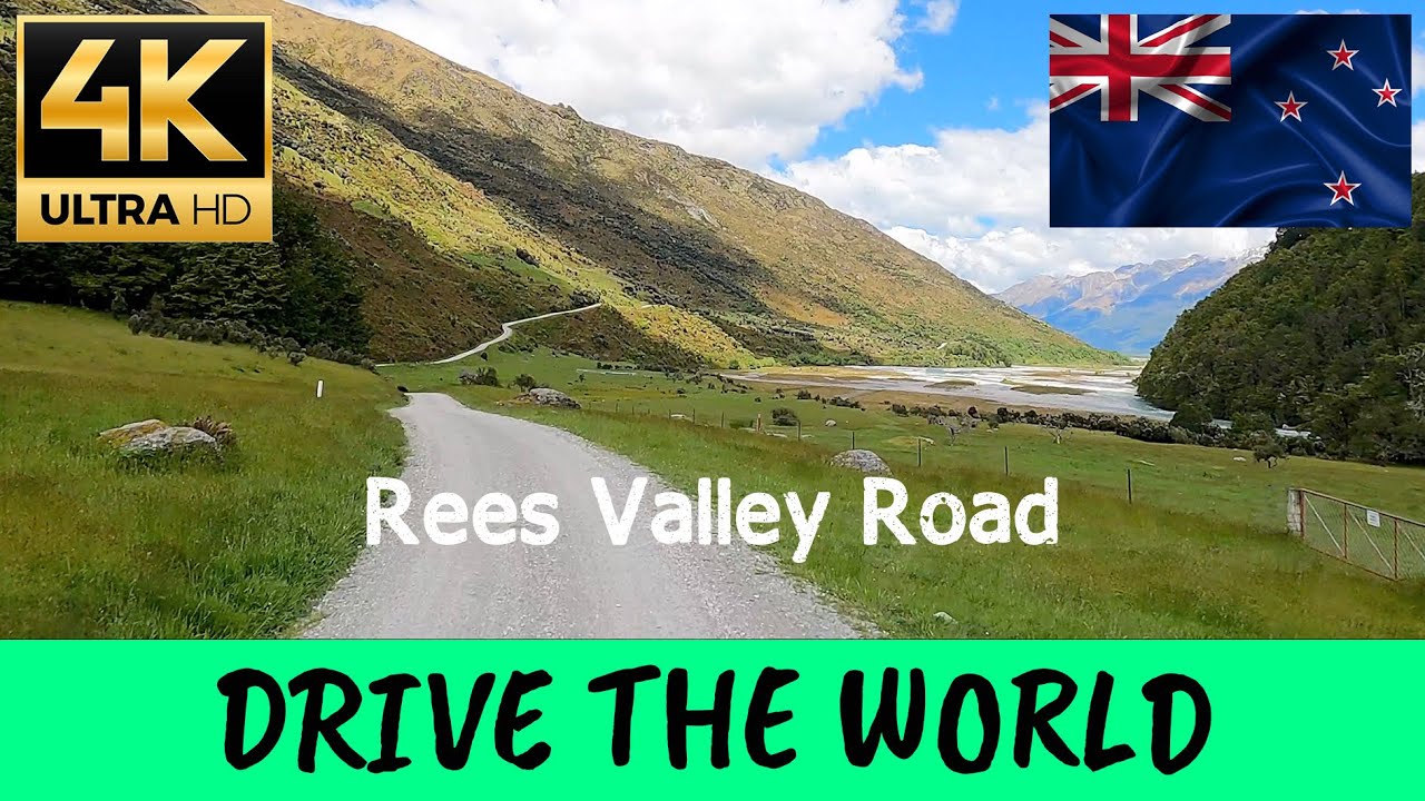 Driving in New Zealand -  🇳🇿  Rees Valley Road, Central Otago - 4K 60p