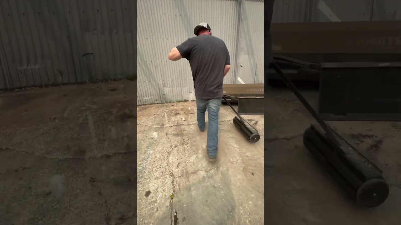 This innovative broom eliminates the repetitive motion of traditional push brooms