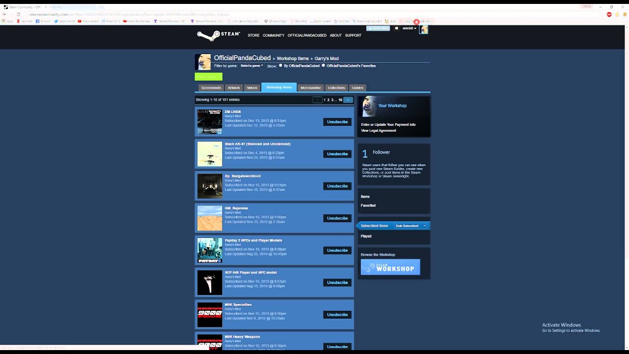 How to unsubscribe from all your steam workshop items