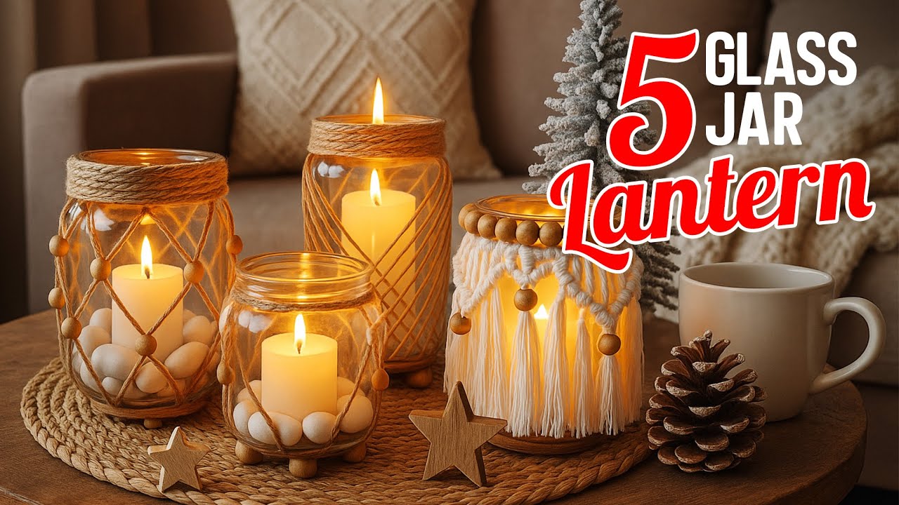НЕ ВЫБРАСЫВАЙТЕ СТЕКЛЯННЫЕ БАНКИ! 😍 5 ИДЕЙ ДЛЯ ФОНАРЕЙ, КУПЛЕННЫХ В МАГАЗИНЕ ✨