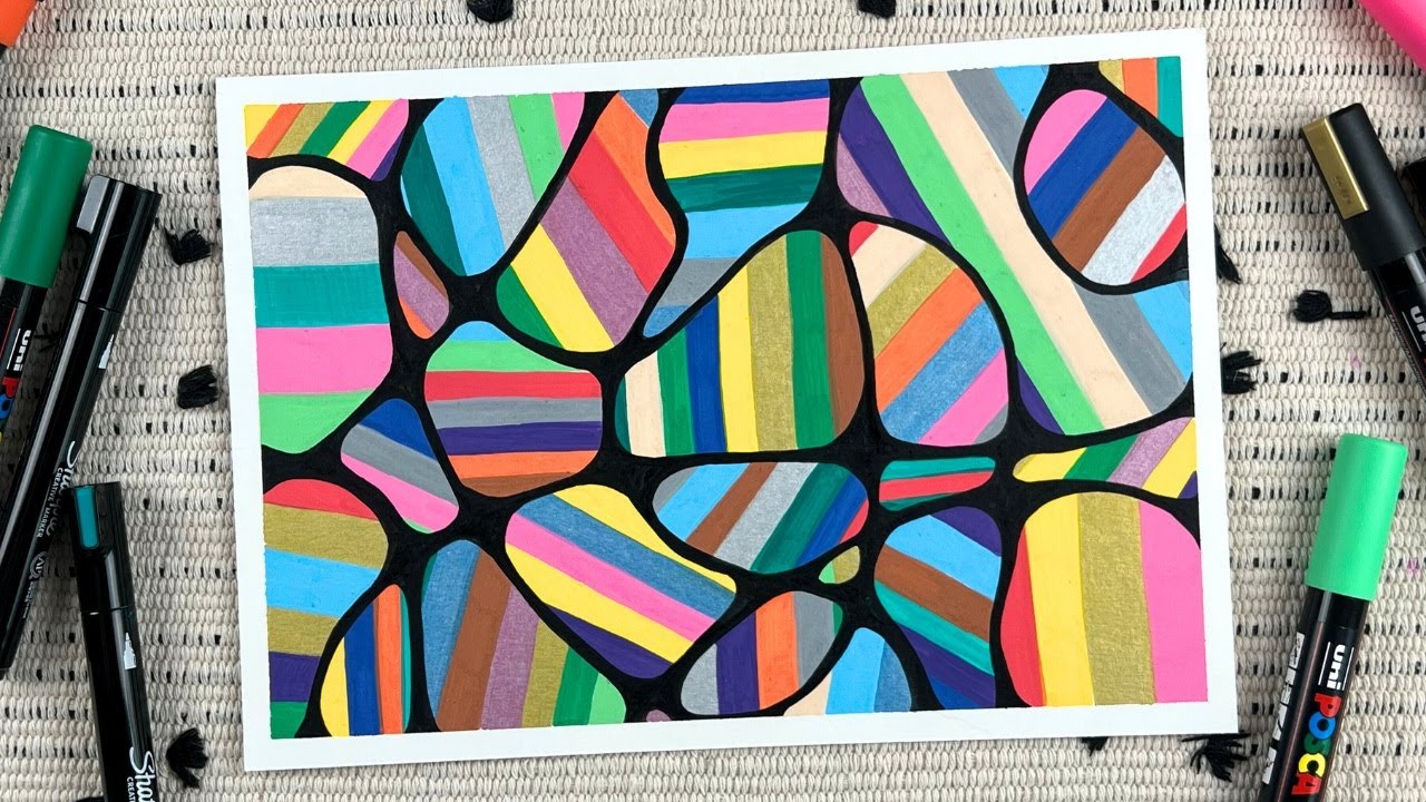Striped Neurographic Art Meditation w/ Acrylic Paint Markers