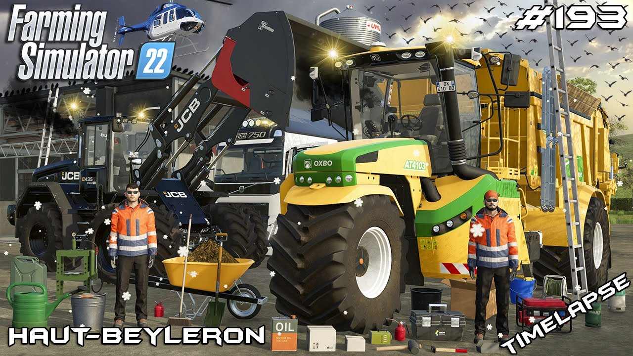 РАЗБРАСЫВАНИЕ НАВОЗА ПОКА ИДЁТ СНЕГОМ | Животные на О-Бейлероне | Farming Simulator 22 | Эпизод 193