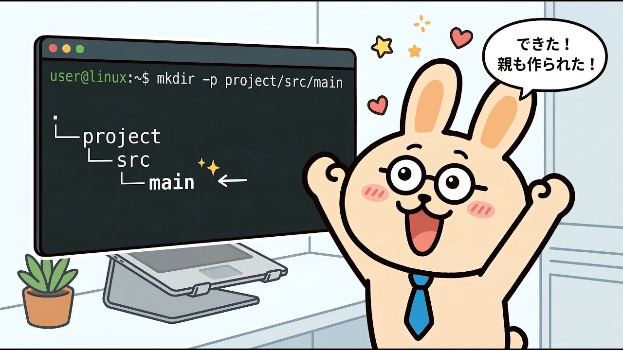 【LinuC101】mkdir -pは親ディレクトリも作ってくれる