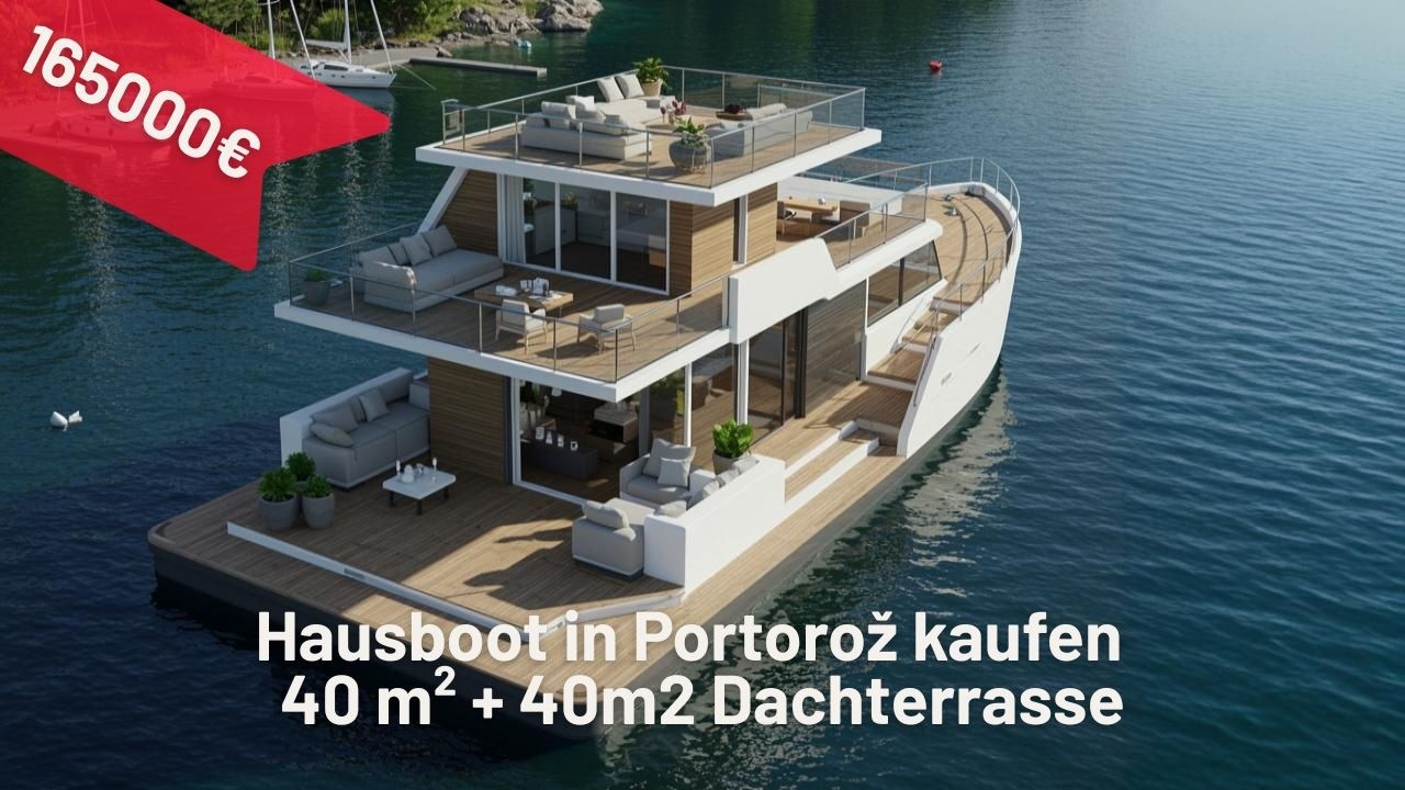 Hausboot in Portorož kaufen I 40 m² + 40m2 Dachterrasse
