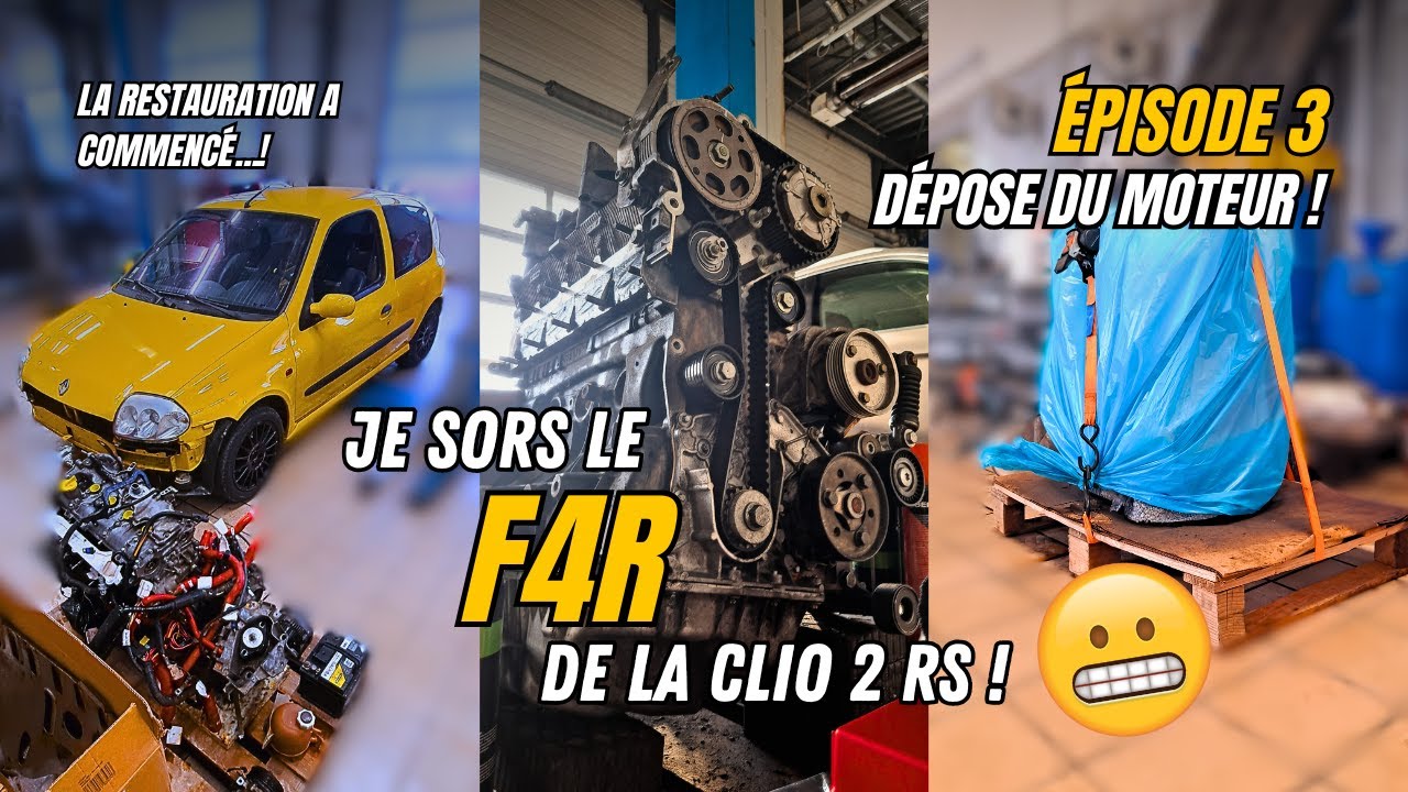 Ép.3 | JE SORS LE MOTEUR F4R de la Clio 2 RS 🛠️​💪!​