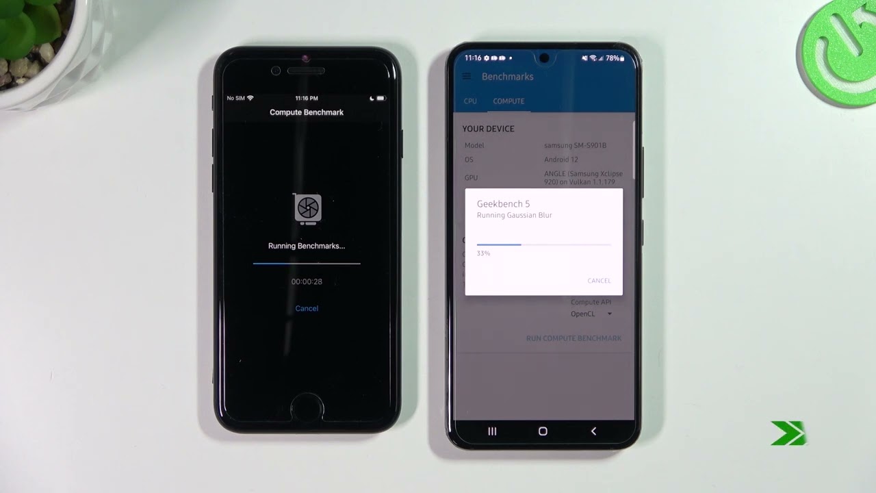 Samsung Galaxy S22 5G vs iPhone SE (2022) - Geekbench 5 Test GPU Benchmark Comparison