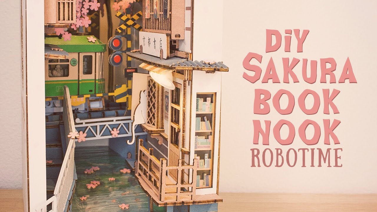 🌸 Sakura Densya 🌸 Book Nook Diorama (robotime booknook dollhouse kit)