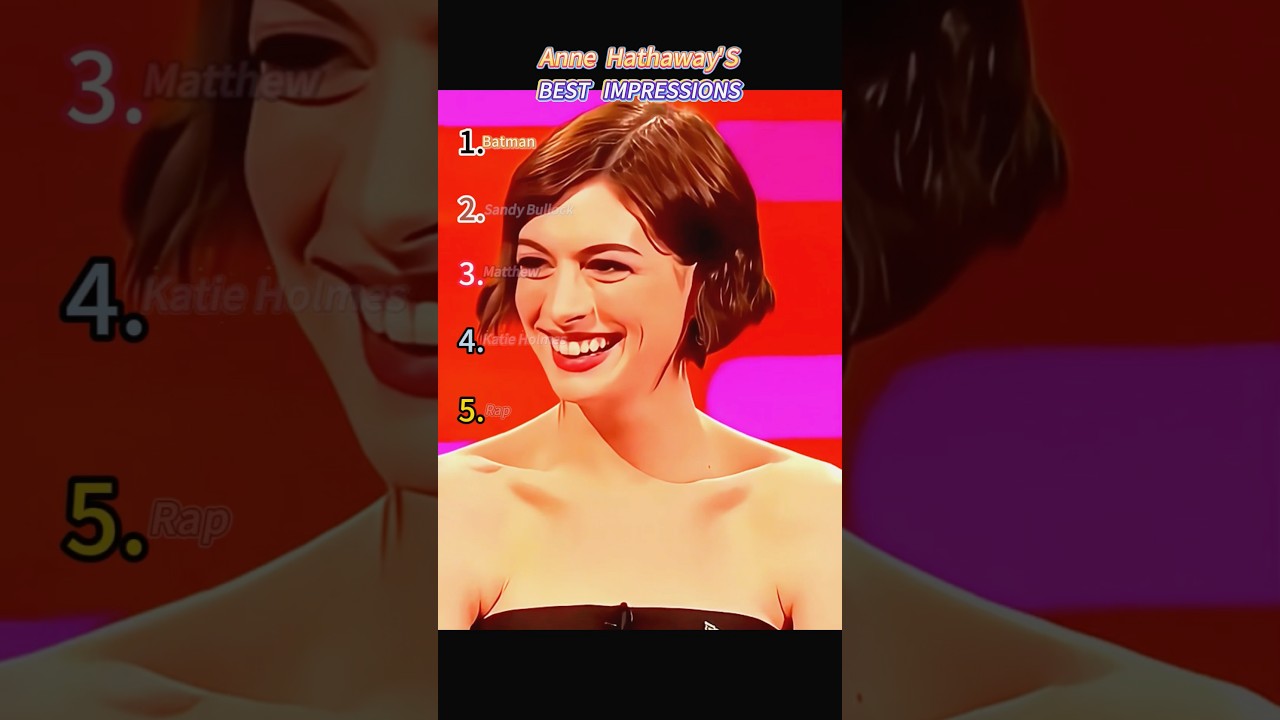Anne Hathaway&lsquo;a best impressions #youtube #shortvideo