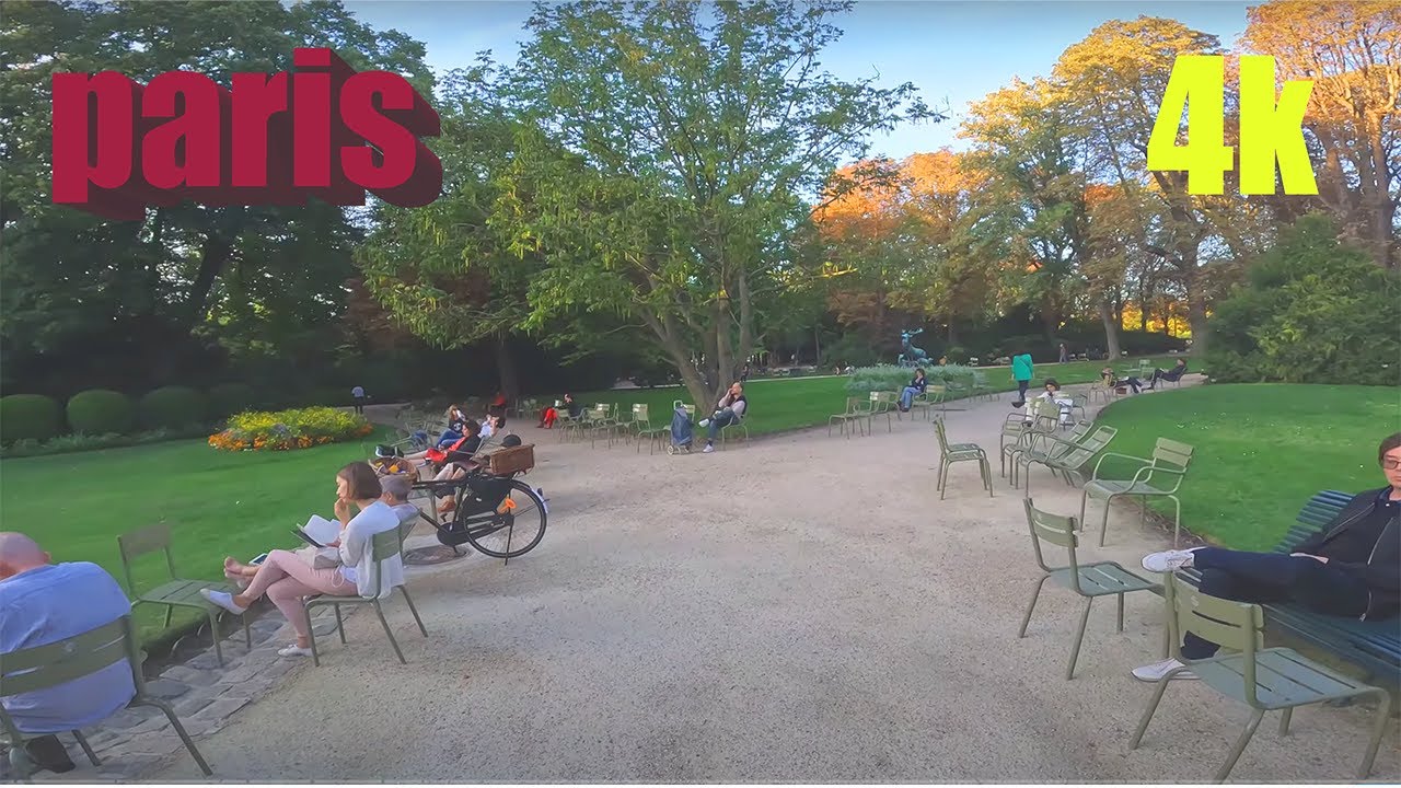 Paris 4K Walking tour in Luxembourg Park