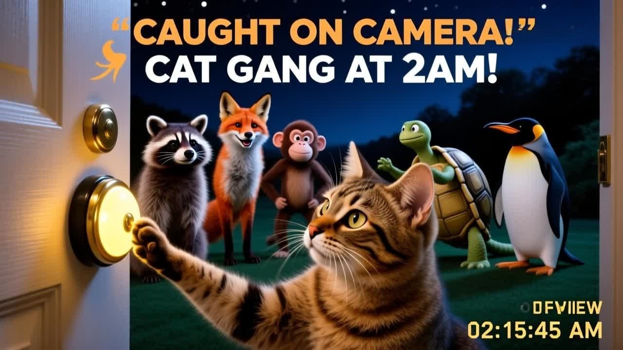 Cat and His Wild Friends Caught Ringing Doorbells at 2AM (Funny Animal Compilation 2025) #funnycat