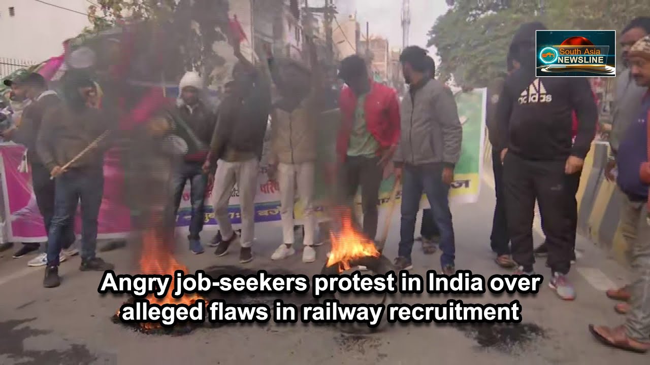 Angry job-seekers protest in India over alleged flaws in railway recruitment