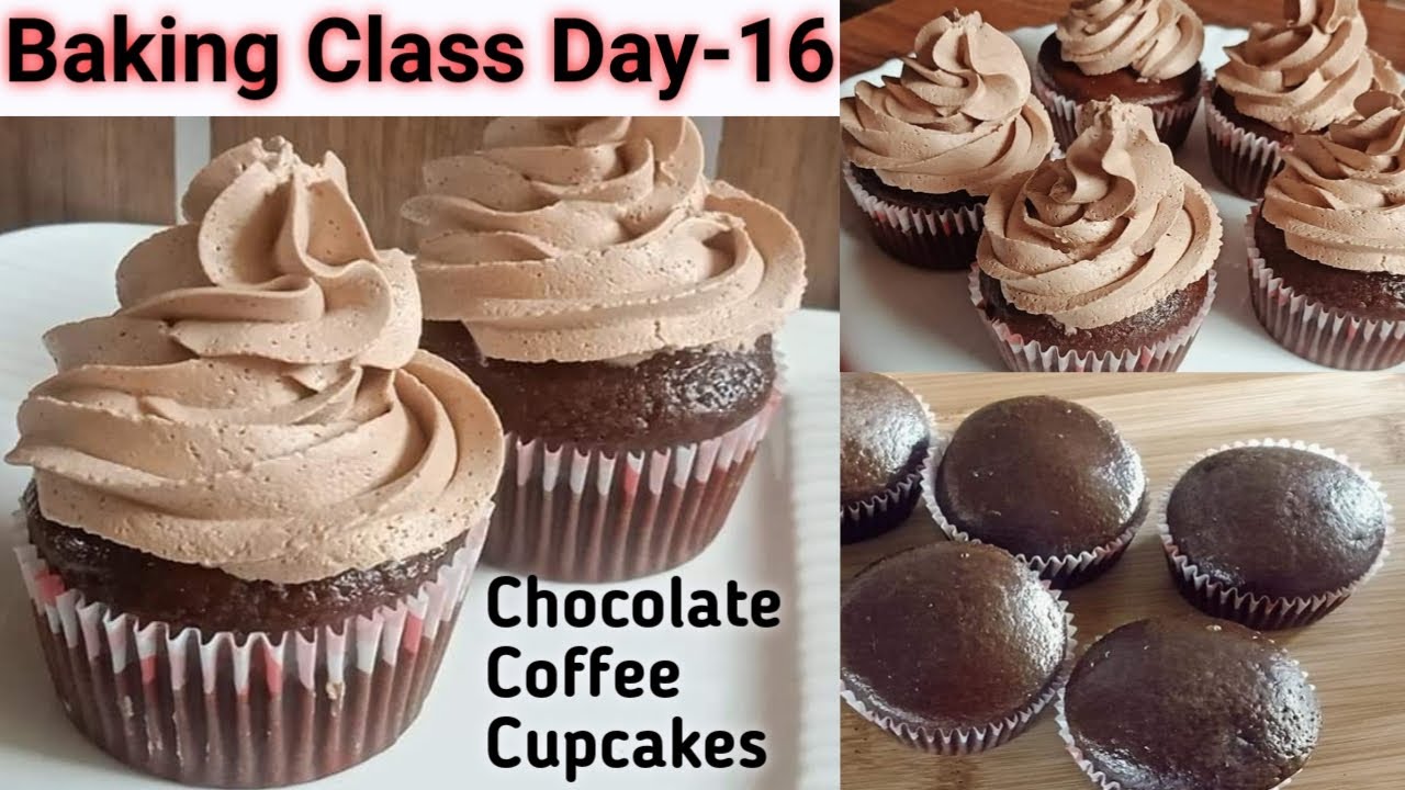 Baking Class Day-16~ Chocolate Coffee Cupcakes Recipe| Eggless Chocolate Cup Cakes Recipe|Cupcakes
