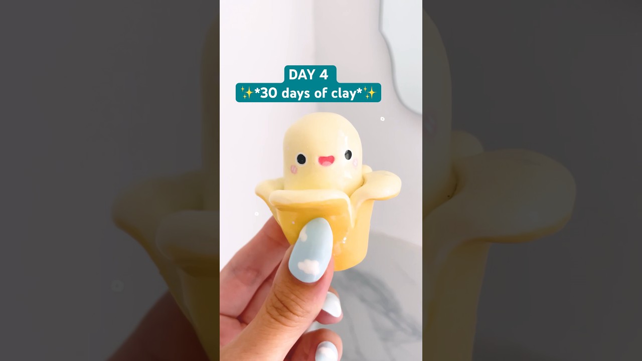 🍌✨ DIY polymer clay banana desk friend ✨🍌 #diypolymerclay #polymerclay #claydiy #diy #claycrafts