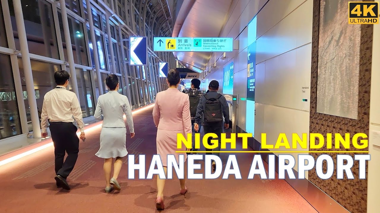 Night landing at Haneda International Airport [Terminal 3]❗Tokyo - Japan ❕Flight from KLIA Malaysia