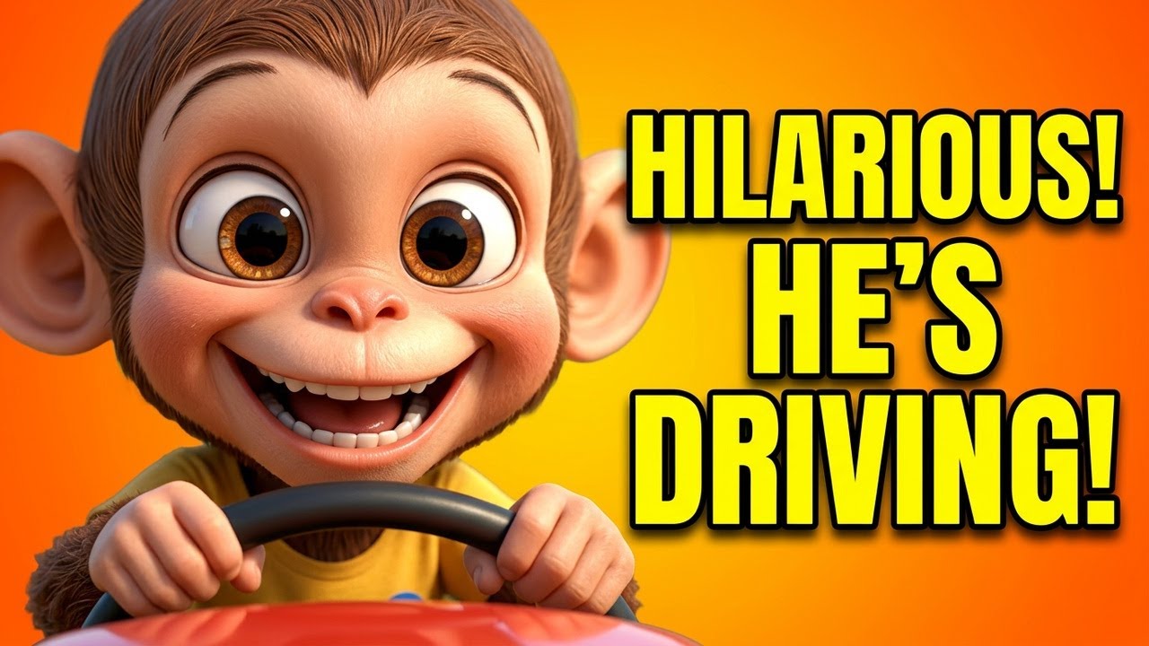 “Baby Monkey Drives Tractor for the First Time 🐵🚜 | Kids Farm Story”