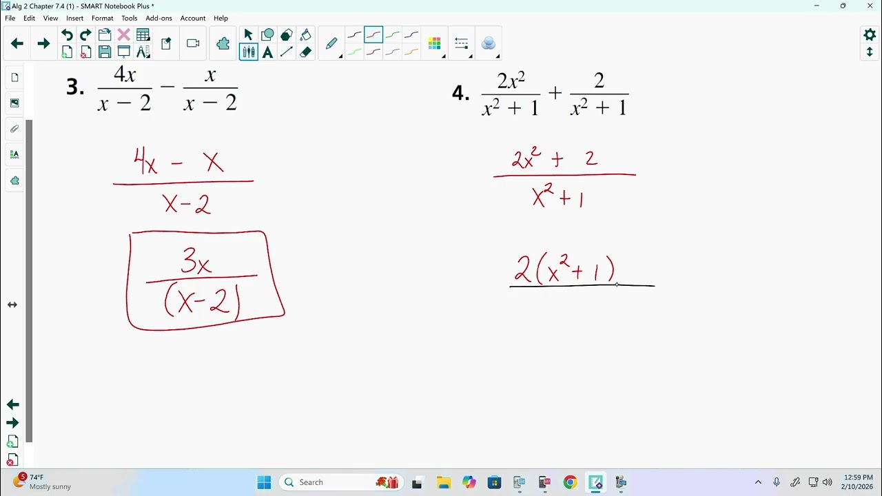 Algebra 2 Chapter 7.4 (1a)
