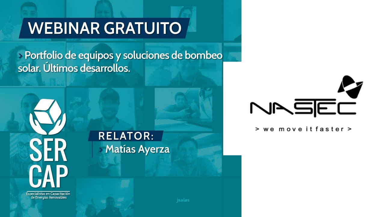 WEBINAR GRATIS. NASTEC. Soluciones Bombeo Solar