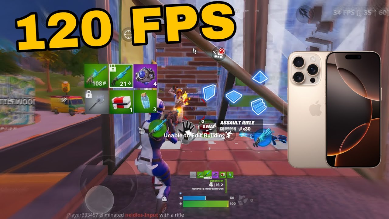 iPhone 16 Pro 120 Fps Fortnite Mobile Gameplay *First Gameplay From Portugal🇵🇹 | Road To Unreal*
