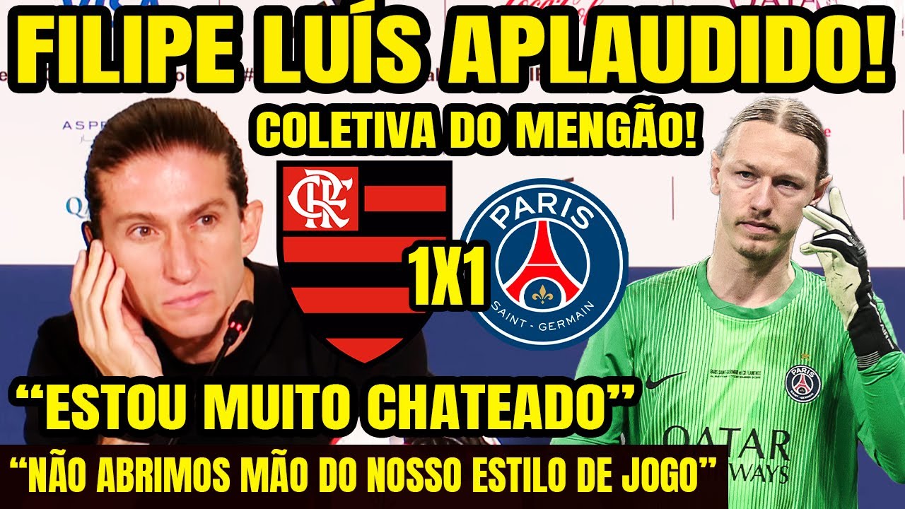 FILIPE LUÍS APLAUDIDO PELOS JORNALISTAS APÓS FLAMENGO 1 X 1 PSG NA FINAL! 