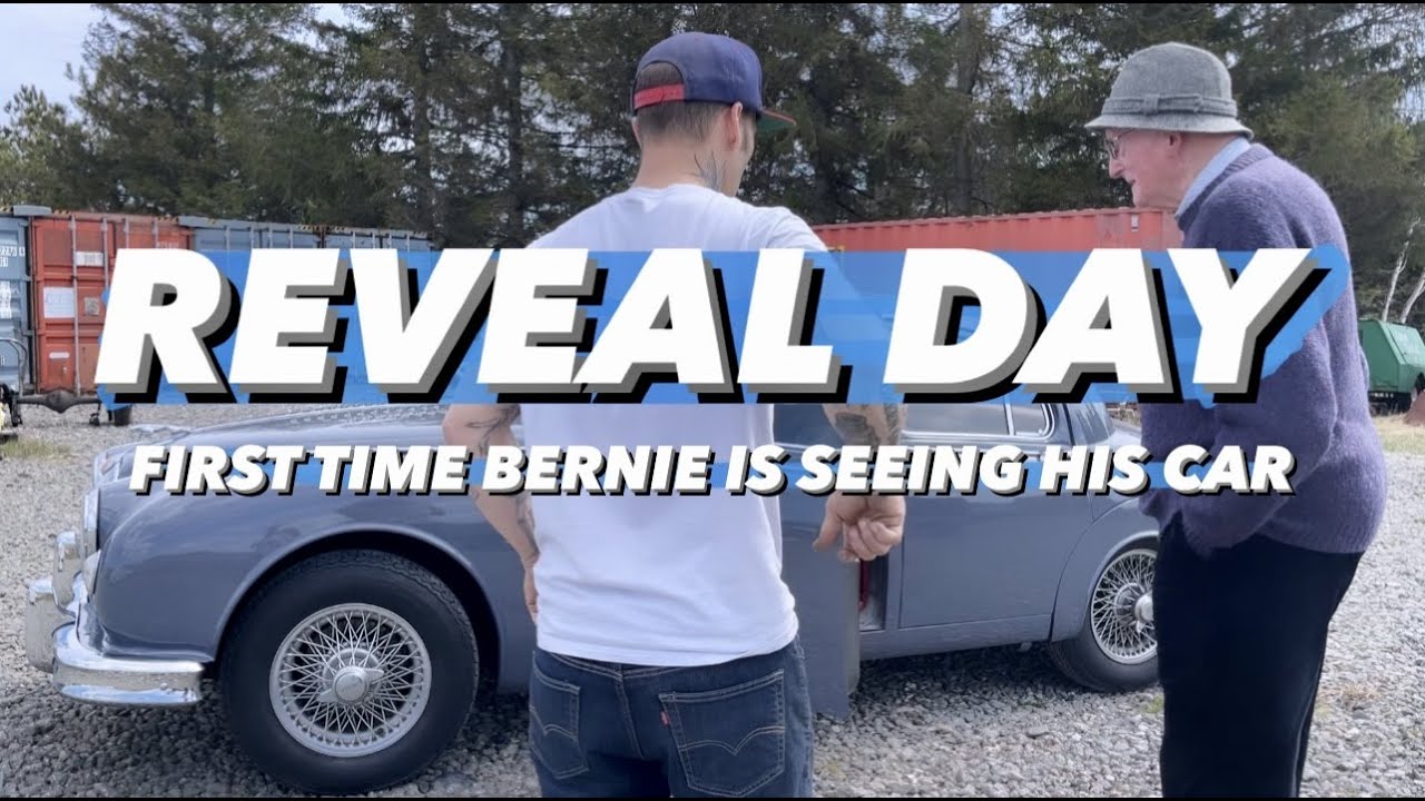 REVEALING BERNIE'S 1959 JAGUAR MK 1 TO HIM FOR THE FIRST TIME