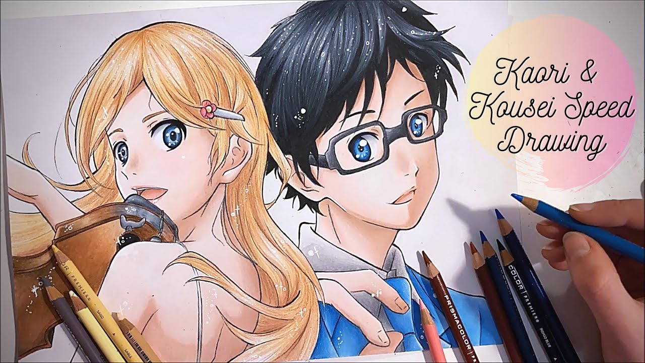 Kaori & Kousei Speed Drawing (Your Lie in April)