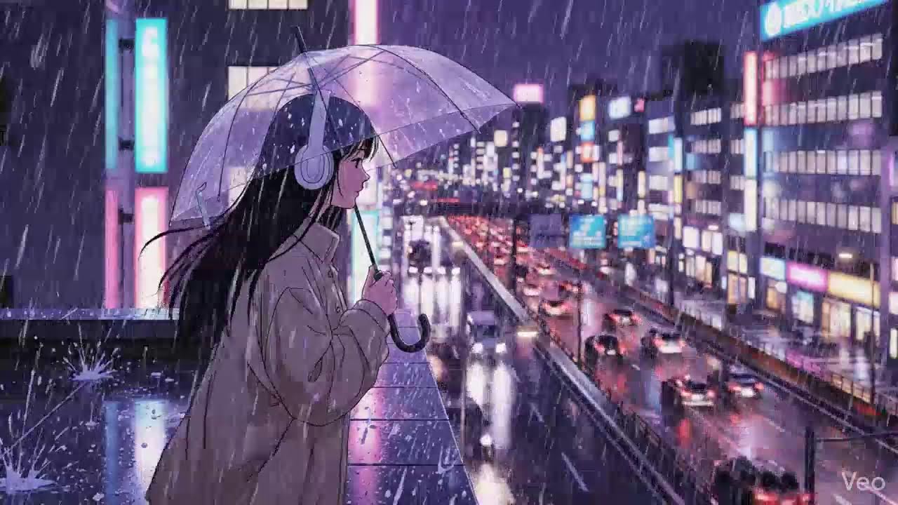 Midnight Rain 🌧️ Neon Japan Lofi for Deep Focus