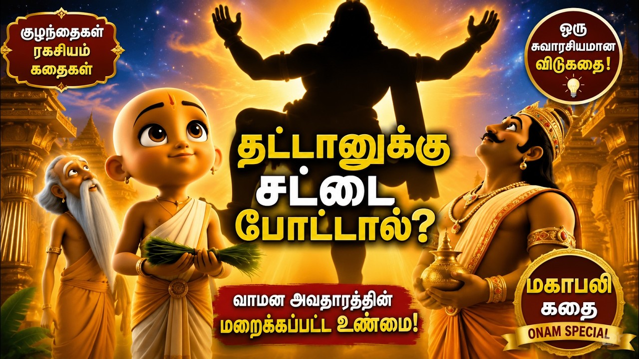 Kids Stories | தட்டானுக்கு சட்டை போட்டால் – The Hidden Story Behind Vamana Avatar | Mahabali | Onam